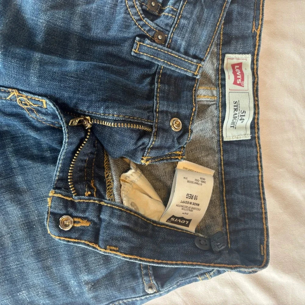 Levis 514 Straight Fit Kids Jeans Size 10 Reg Blue‎ Denim Medium Wash 25x25